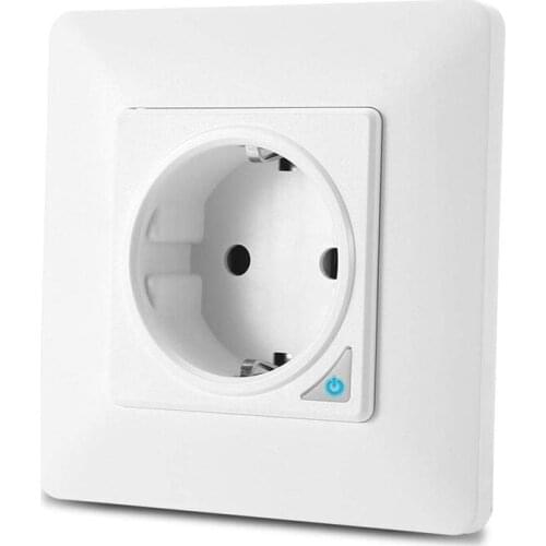 RISE-16A Smart WiFi Recessed Power Outlet, WiFi Power Plug with Surge Protection, Alexa and Google Home Plugin (EU Plug)