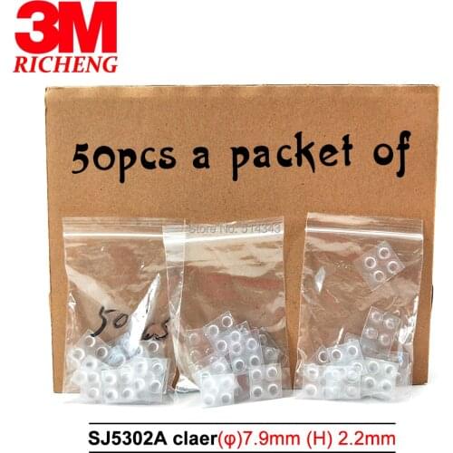 50Pcs 3M Protective Bumpon SJ5302A 3M Clear Silicon Rubber Dots/Top Hat Shape Silicon Rubber Gasket 3M Tape