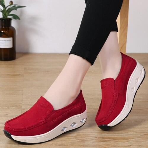 Shoes with Hidden Heels Womens New Shoes for Spring Genuine Leather Sneakers for Women Platform Casual Shoes Women