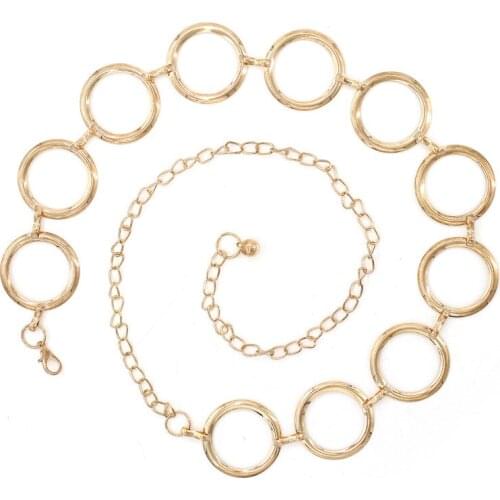2020 Fashion Girls Metal Waist Chain Gold Plated Belt Decoration Belt for Dresses Women Circle Metal String Designer Belts