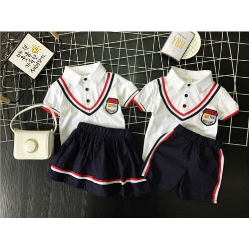 2020 Summer Baby Boy Girls Children Shorts Suit T-shirt Shorts Boys clothes Kids School style Clothes 2-7
