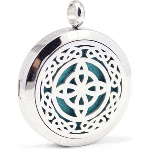 30mm stainless steel new design aroma aromatherapy essential oil diffuser pendant necklace