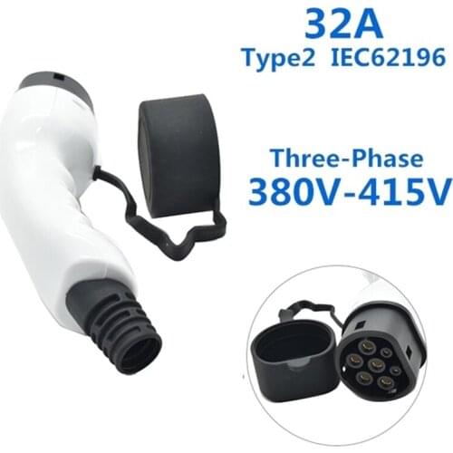 32A Type 2 EV Side IEC62196 European Standard Plug No Cable Three Phase IEC Female AC Plug EV Charging