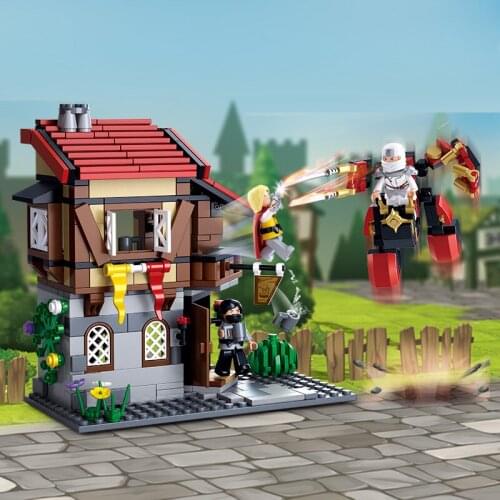376 Pcs Ninja armor Medieval castle town series Villager Ranger Citizen Assassin tavern Bricks Building Blocks Toys for Children