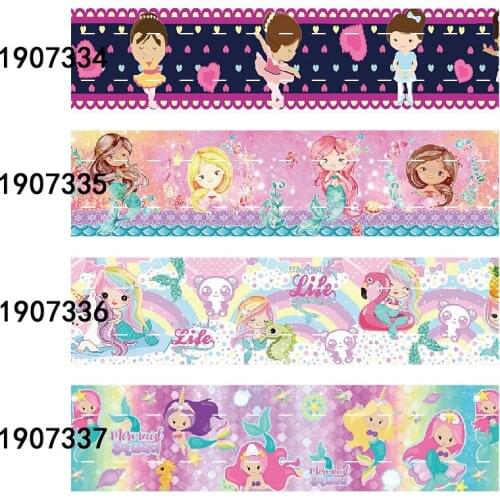 FLRARibbon 22MM 38MM 75MM ballerina mermaid printed ribbon