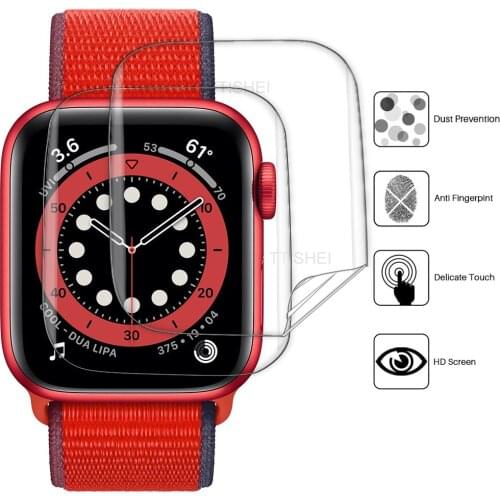 For apple watch 6 SE screen protector 44mm 40mm Flexible TPU max coverage film for iwatch Series 5 4 Anti-Bubble HD Clear Film