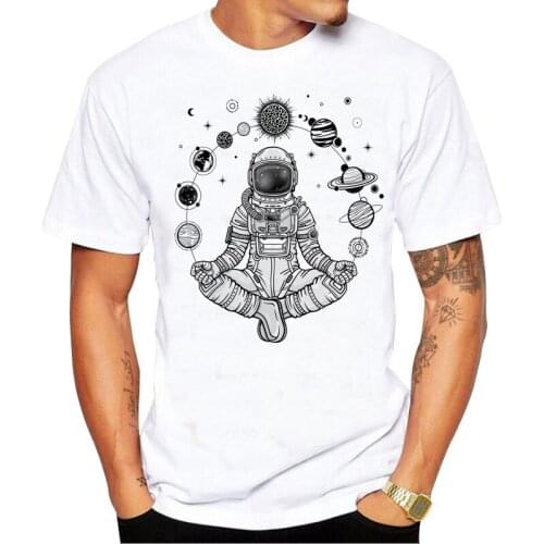 Cartoon Astronaut Printed T Shirt Summer T Shirt Popular Tees Amazing Short Sleeve Men Tops Unique Cool