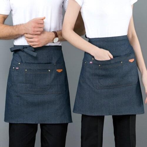 Canvas Apron Printing Milk Tea Coffee Hotpot Restaurant Korean Version Of The Fashion Waiters Half Body Work Clothes