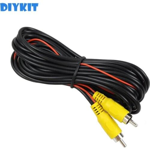 DIYKIT AV RCA Extension Cable / Cord Video Cable extension cord 5m with Connector for Rear View Camera and Car Monitor