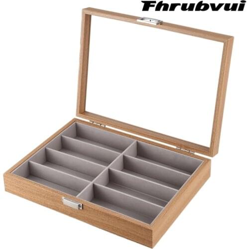 Eyeglass Sunglass Storage Box Imitation Leather Glasses Display Case Storage Organizer Collector 8 Slot Black