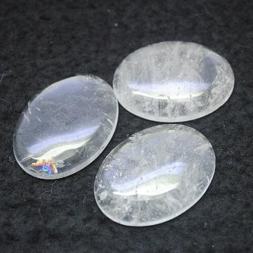 3PCS Nature Clear White Crystal Cabochons No HOLE Oval Shape 30X40MM Loose Beads DIY Jewelry Accessories And Findings Free Ships
