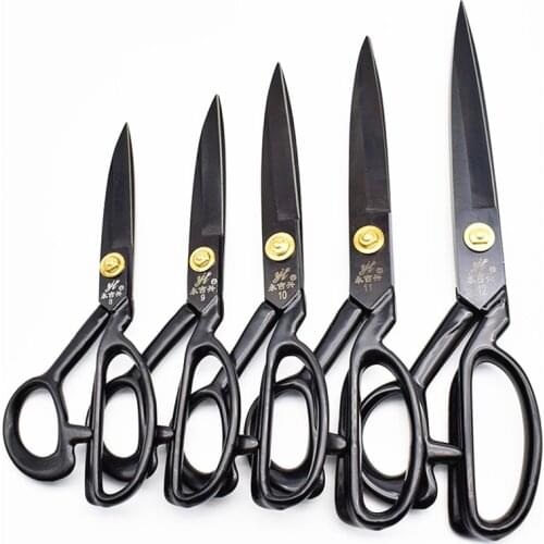 Professional Fabric Scissors Embroidery Scissors for Sewing Cutting Tailors Cutter Shears Sharp Blade Handmade Scissors Black