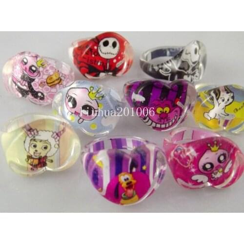Wholesale Jewerly 100 pcs/lot Kids Girls Colorful Lovely Rings Free Shipping