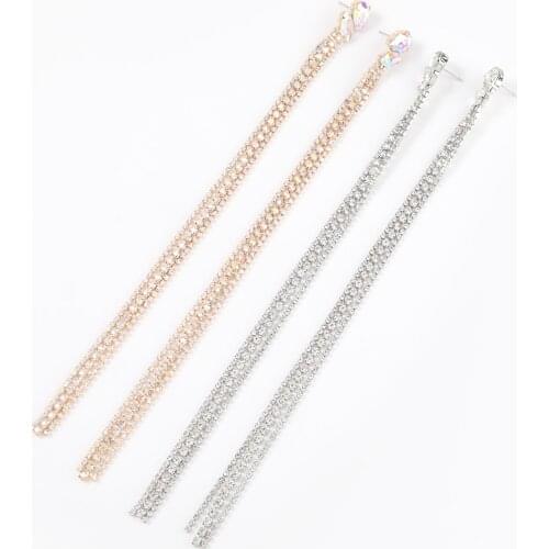 Pauli Manfi 2021 Fashion and Simple Metal Claw Chain Rhinestone Long Tassel Earrings Girl Creative Party Jewelry Accessories
