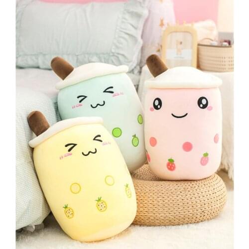 24/35/50CM Cartoon Bubble Tea Cup Shaped Pillow Plush Toys Real Life Stuffed Soft Back Cushion Funny Dood Gift for Kids Birthday