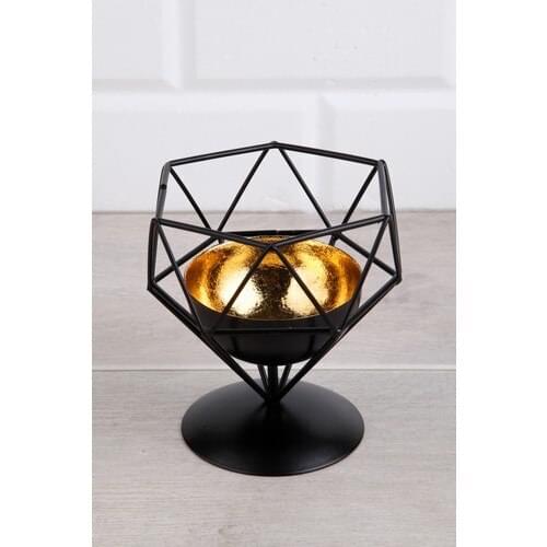 Queens Kitchen Retro Lux Metal In-Gold Lux Candlestick