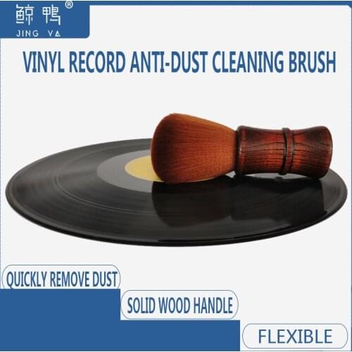 Wooden Handle Cleaning Brush Soft Brush Cleaner Dust Remover for Vinyl LP Player Accessories