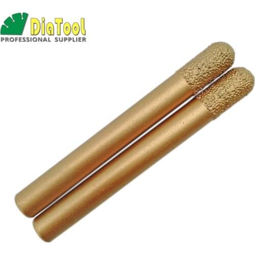 SHDIATOOL 2pcs 10/20mmX90mm CNC STONE Engraving Bits Cylinder Ball-end Stone Cutter Stone Carving Tools, Diamond Burrs, End Mill