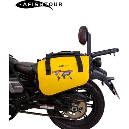 50L Motorcycle Saddle Bags Multi-Function PVC Waterproof Motocross Side Bags For Travel Motorcycling Camping Rear Seat Bag