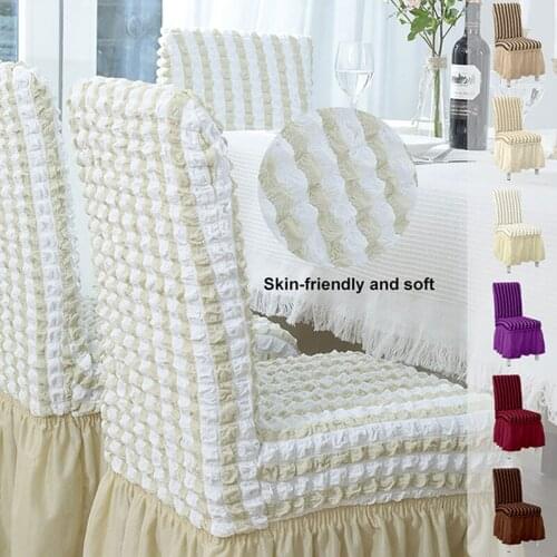 Super Soft Polar Fleece Fabric Skirt Style Chair Cover Elastic Chair Covers Spandex For Kitchen/Wedding Chair Covers Dining Room