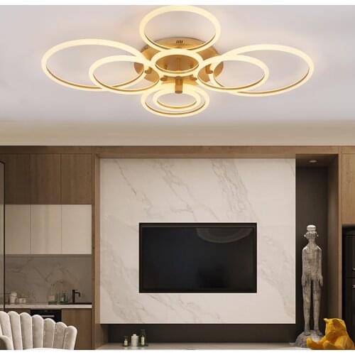 Black/Gold modern led ceiling lights for bedroom study room light Simple ceiling light Round Acrylic Ceiling Lamp light fixtures