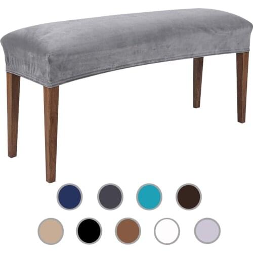 Velvet Soft Stretch Dining Room Spandex Elastic chair Bench Covers Slipcover Seat Protector for Living Room Kitchen Bedroom