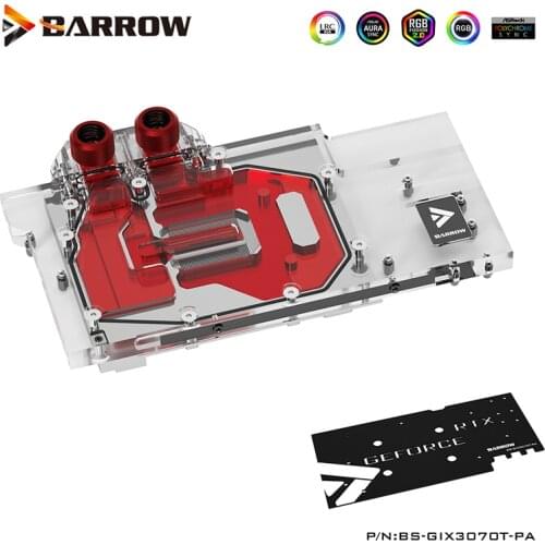 Barrow GPU Water Block For GIGABYTE AORUS RTX 3070TI MASTER 8G Cooler Full Cover Watercooler, With Back Plate, BS-GIX3070T-PA