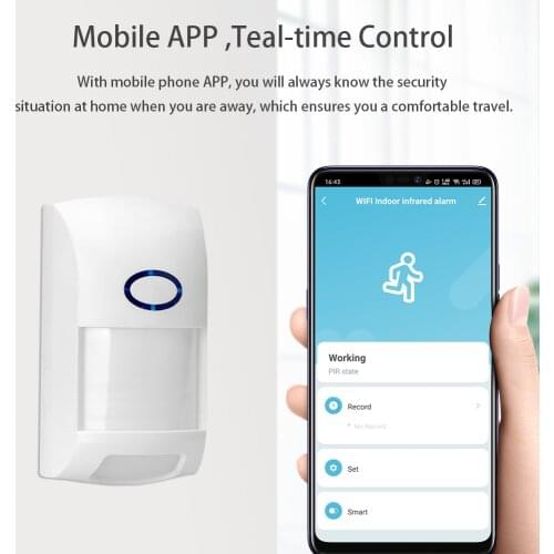 Wifi Tuya Smart APP Human Body Movement Infrared Detector PIR Motion Sensor