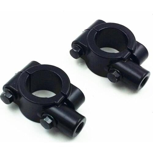 Black 7/8" 22mm Handlebar 10mm Mirror Clamps Mount Bracket Street Dirt Bike XR