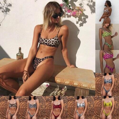 2021 New Summer Sexy Split Type Bikini Sexy Leopard Grain Bathing Suit for Woman 10 Color Optional Bikini Set
