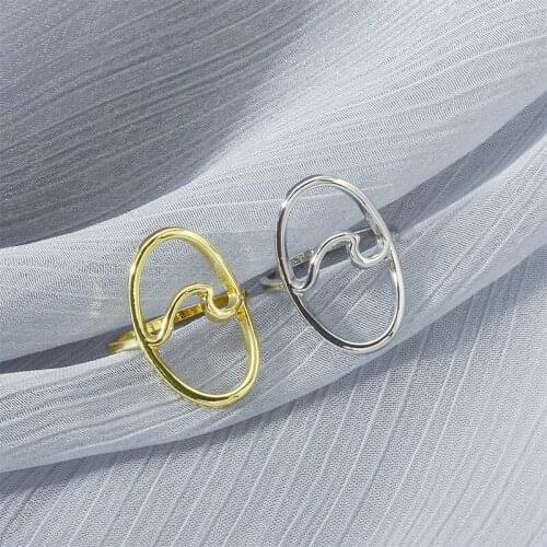 Retro Hollow Geometric Ring for Women Men Simple Irregular Geometric Rings Gold Silver Color Open Couple Rings Party Gifts