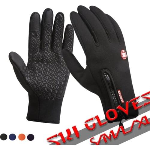 Winter Gloves Anti Slip Windproof Thermal Warm Touch Screen Glove Breathable Ski Fishing Sports Men Women Black Cycling Gloves