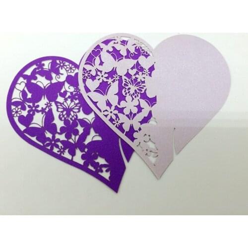 100 Pcs/bag Hollow Seat Card Name/Place/Cup Card Heart Paper Guest Seat Card Party Meet Shower Wedding Decorations 8ZSH053