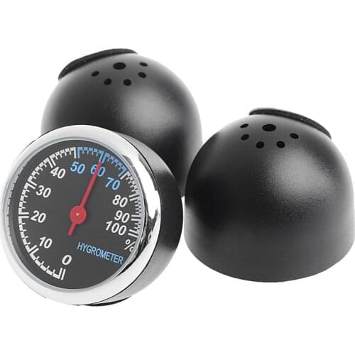 3Pcs Car 4cm Quartz Hygrometer Time Clock Temperature Thermometer Moisture Meter New Arrival
