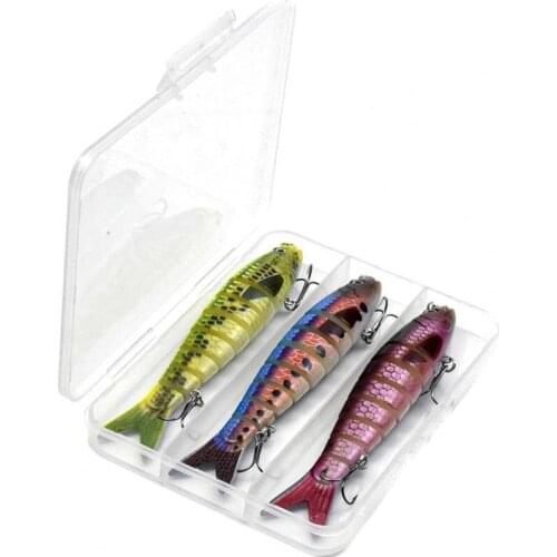 3Pcs 13.5cm 20g Fishing Lure Multi Jointed Attractive Plastic 3D Eyes Bionic Bait Jig Hook for Fishing Lover Fishing Accessories