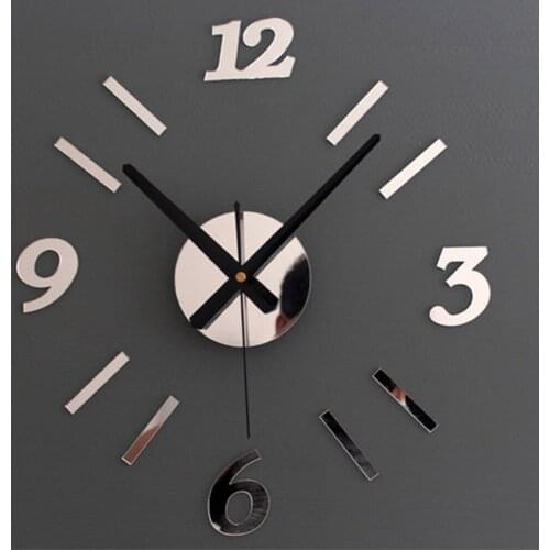 New Style 3D Wall Stickers Creative Fashion Living Room Clocks Large Wall Clock DIY Home Decoration Acrylic + EVA For Bedroom