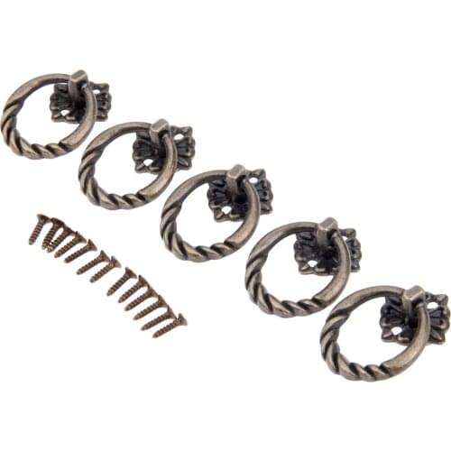 5pcs Cabinet Handles Furniture Knobs Kitchen Drawer Cupboard Chinese Ring Pull 41*30mm/48*37mm