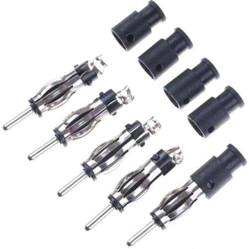 5pcs Auto Car Radio AM/FM Car Antenna Plug Adapter Male Plug Connector Black