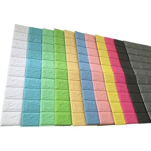 70x77cm 3D Brick Wall Stickers Living Room DIY PE Foam Wallpaper Panels Room Decal Stone Decoration Embossed Wallpapers Poster