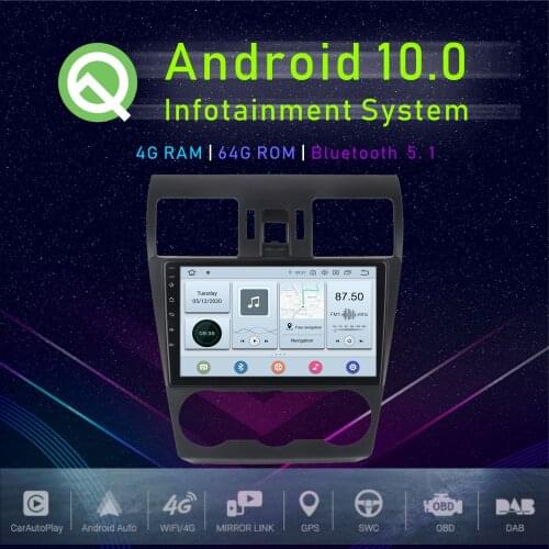 JSTMAX 9" Android 10.0 Car GPS Player For Forester / XV / WRX 2013 2014 GPS Car Auto Stereo Multimedia Player
