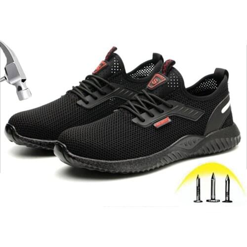 Safety Shoes Men Women Steel Toe Caps Summer Mesh Breathable Lightweight Sneakers Outdoor Puncture Proof Industrial Work shoes