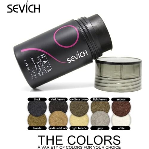 Sevich bottle 12g Hair Building fibers Keratin Hair Loss Instant Thickening Hair Fibers Styling Powder 10colors hair increase