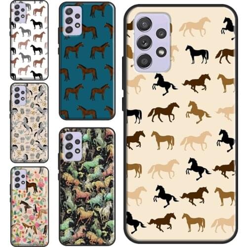 Horses Pattern Collage Case For Samsung Galaxy A12 A32 A52 A72 A31 A41 A51 A71 A21S A20e A20S A50 A70 Back Cover