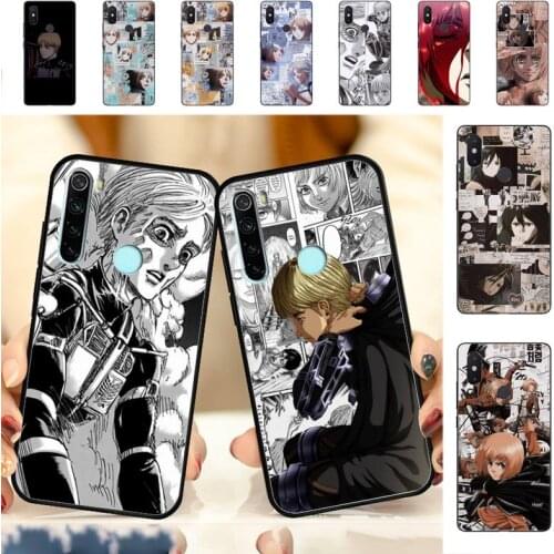 YNDFCNB Armin Arlert Attack on Titan Phone Case for Redmi Note 4 5 6 8 9 pro Max 4X 5A 9S cover