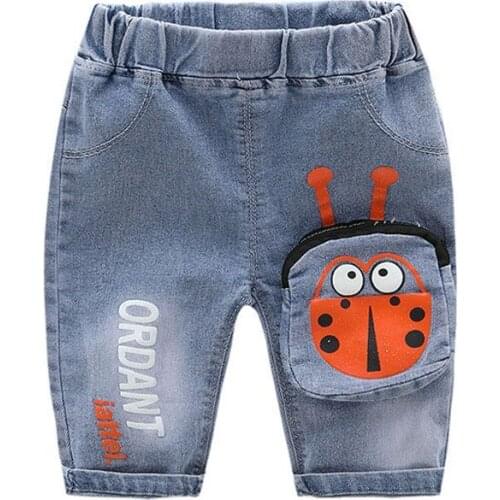 Baby Boy Shorts Jeans 2021 Summer Boys Cartoon Denim Cotton Casual Kids Short Pants For Children Trousers 2-6Years Clothing