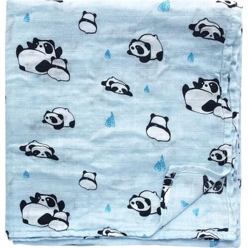 Baby Swaddle Wrap Soft Bamboo Cotton Blanket For Baby Stroller Use Cute Cartoon Baby Blanket 120*120cm