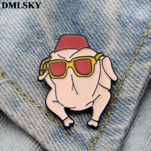 DMLSKY Friends Tv Show Turkey Brooch Cartoon Enamel Pins For Women Men Backpack Pins Personality Kids Pin Charm Jewelry M3589