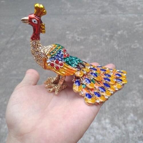 European painting crafts, metal crafts The appearance of luxury peacock,desktop Decoration home ornaments gift(A402)