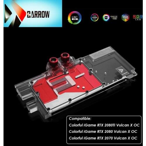 Barrow GPU water cooling head for colorful iGame RTX 2080Ti / 2080/2070 Vulcan X OC, synchronous motherboard BS-COI2080T-PA