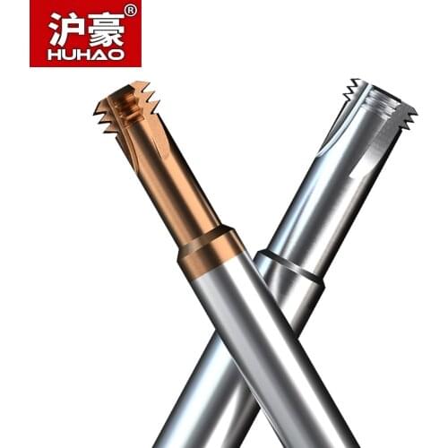 HUHAO Micro Thread 3 Flutes Spiral Milling Cutter For Metal Engraving Tungsten Steel Carbide Bits Import CNC Tools Dia1.4-9.55mm